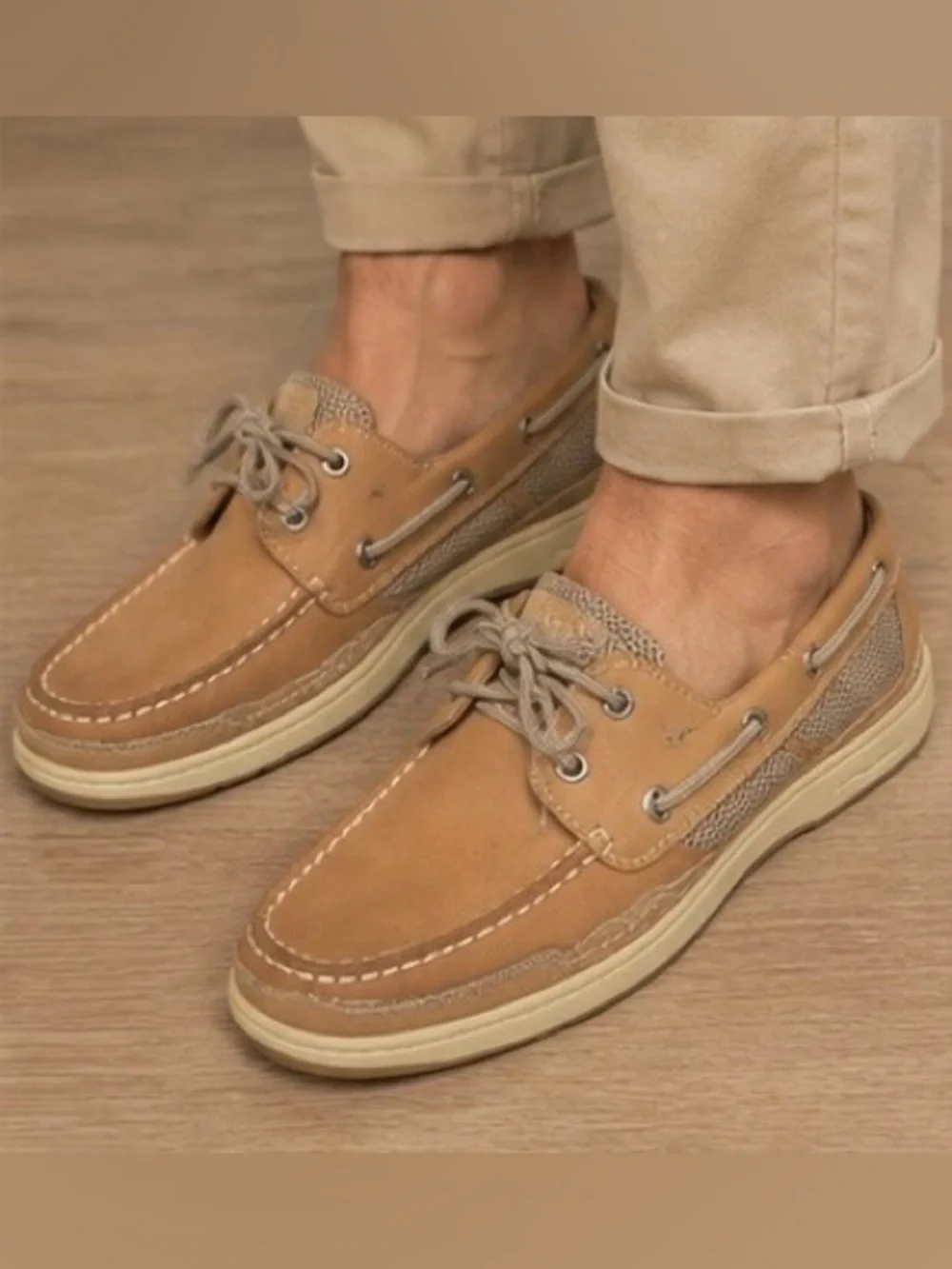 Sperry Top Sider Mens Billfish 3 Eye Boat Shoes 11.5M Dark Tan Brown Leather